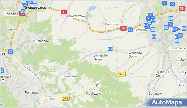 mapa Witoszów Górny, Witoszów Górny na mapie Targeo