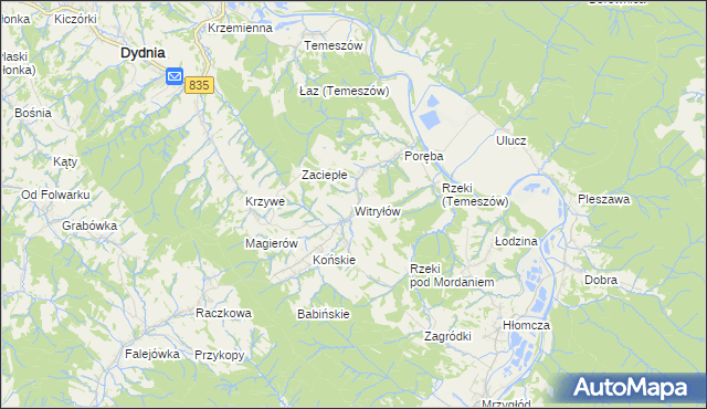 mapa Witryłów, Witryłów na mapie Targeo