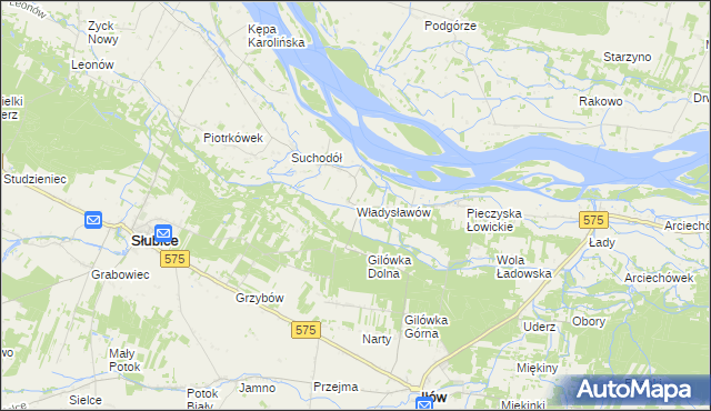 mapa Władysławów gmina Iłów, Władysławów gmina Iłów na mapie Targeo