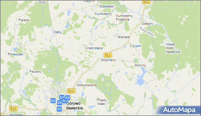 mapa Wojmiany, Wojmiany na mapie Targeo