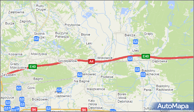 mapa Wokowice, Wokowice na mapie Targeo