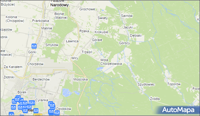 mapa Wola Chorzelowska, Wola Chorzelowska na mapie Targeo
