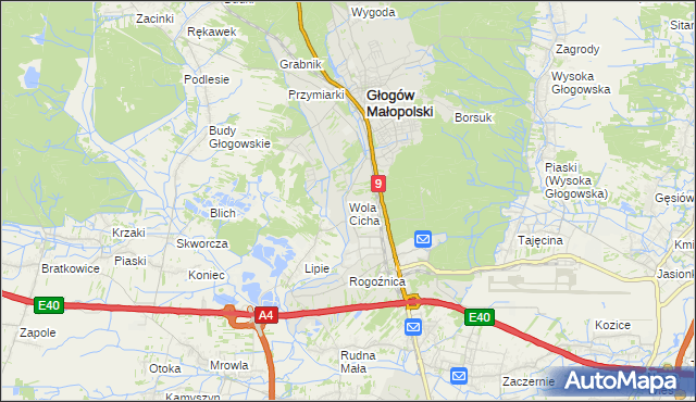 mapa Wola Cicha, Wola Cicha na mapie Targeo