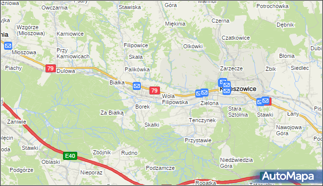 mapa Wola Filipowska, Wola Filipowska na mapie Targeo