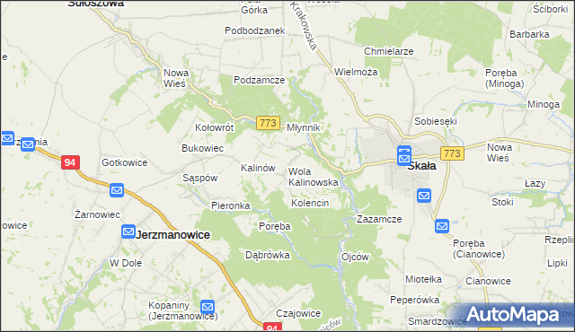 mapa Wola Kalinowska, Wola Kalinowska na mapie Targeo