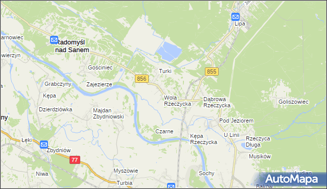 mapa Wola Rzeczycka, Wola Rzeczycka na mapie Targeo