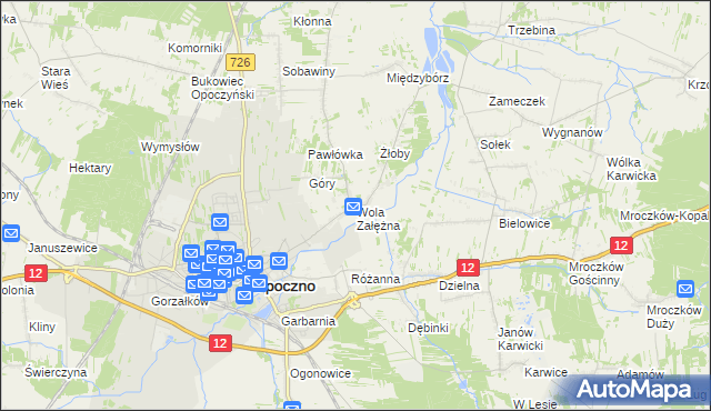mapa Wola Załężna, Wola Załężna na mapie Targeo
