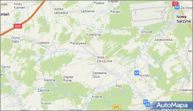 mapa Wola Zarczycka, Wola Zarczycka na mapie Targeo