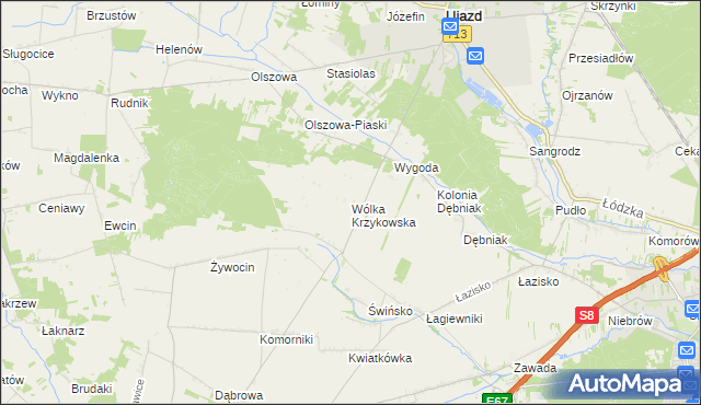 mapa Wólka Krzykowska, Wólka Krzykowska na mapie Targeo