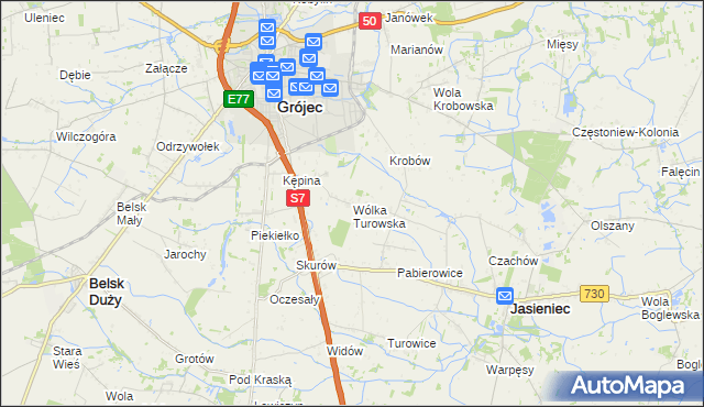 mapa Wólka Turowska, Wólka Turowska na mapie Targeo