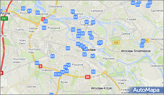mapa Wrocławia, Wrocław na mapie Targeo
