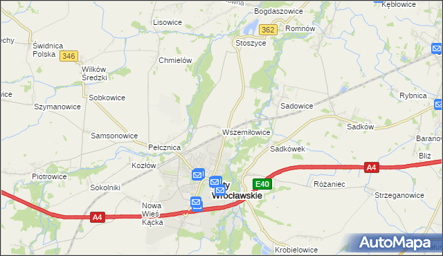 mapa Wszemiłowice, Wszemiłowice na mapie Targeo
