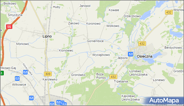 mapa Wyciążkowo, Wyciążkowo na mapie Targeo