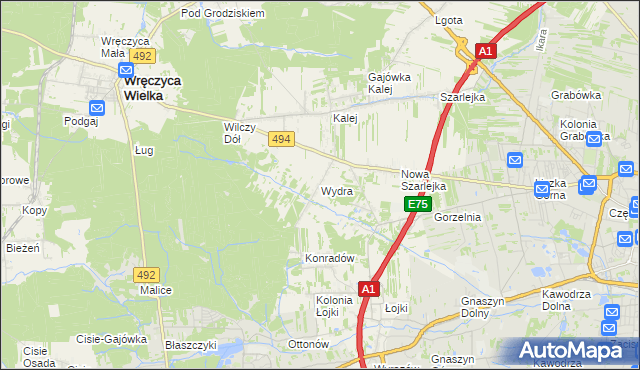 mapa Wydra, Wydra na mapie Targeo