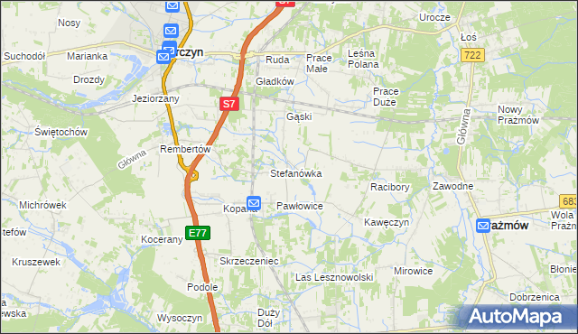 mapa Wylezin gmina Tarczyn, Wylezin gmina Tarczyn na mapie Targeo