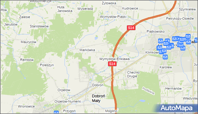 mapa Wymysłów-Enklawa, Wymysłów-Enklawa na mapie Targeo