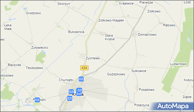 mapa Wymysłowo gmina Krobia, Wymysłowo gmina Krobia na mapie Targeo