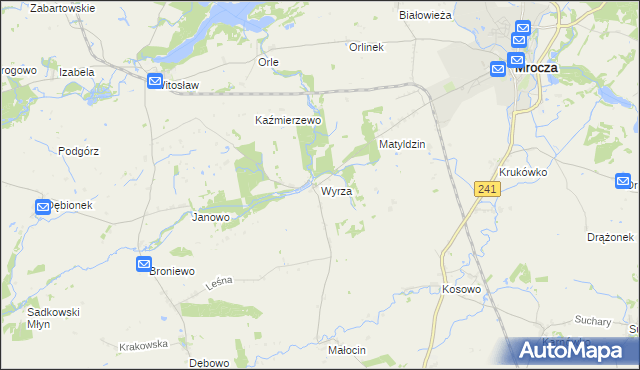 mapa Wyrza, Wyrza na mapie Targeo