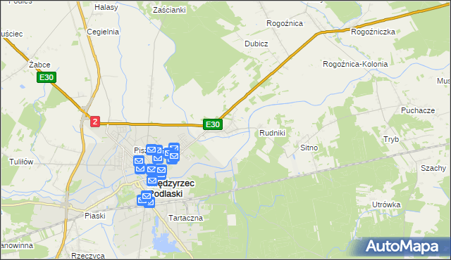 mapa Wysokie gmina Międzyrzec Podlaski, Wysokie gmina Międzyrzec Podlaski na mapie Targeo