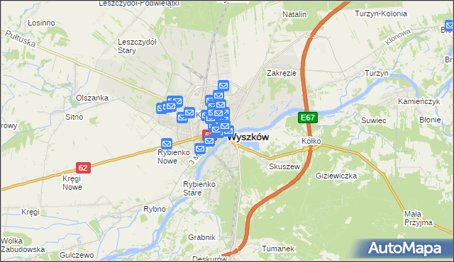 mapa Wyszków, Wyszków na mapie Targeo