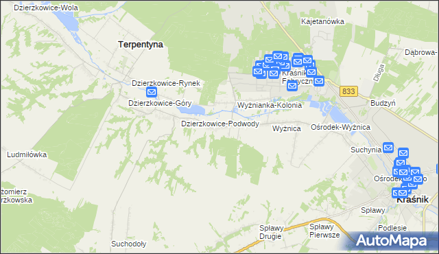 mapa Wyżnianka, Wyżnianka na mapie Targeo