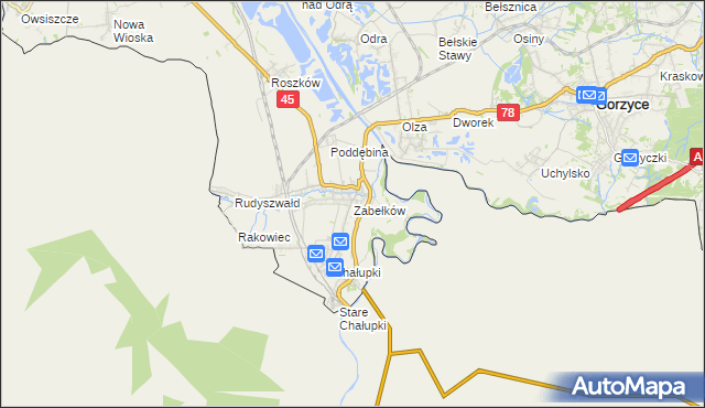 mapa Zabełków, Zabełków na mapie Targeo