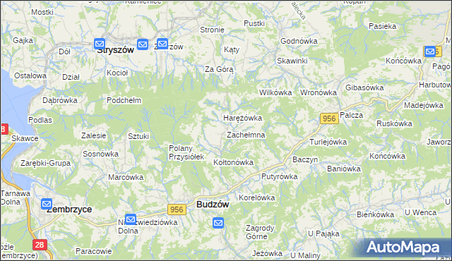 mapa Zachełmna, Zachełmna na mapie Targeo