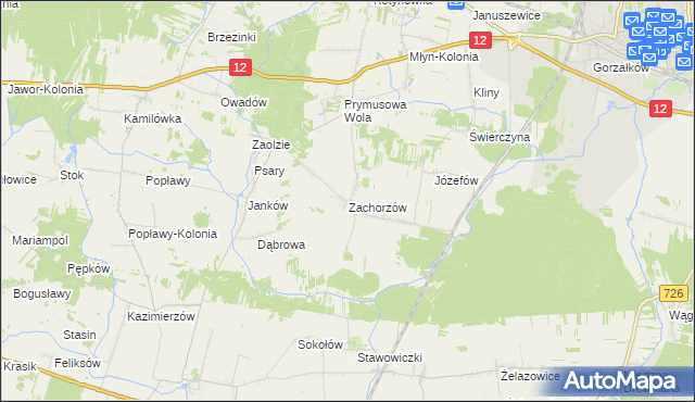 mapa Zachorzów, Zachorzów na mapie Targeo