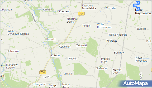 mapa Zacywilki, Zacywilki na mapie Targeo