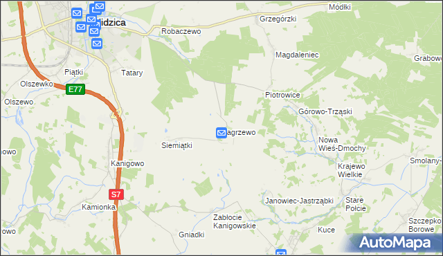 mapa Zagrzewo, Zagrzewo na mapie Targeo