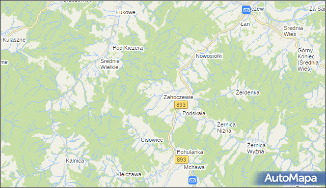 mapa Zahoczewie, Zahoczewie na mapie Targeo