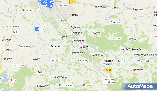 mapa Zakrocz, Zakrocz na mapie Targeo