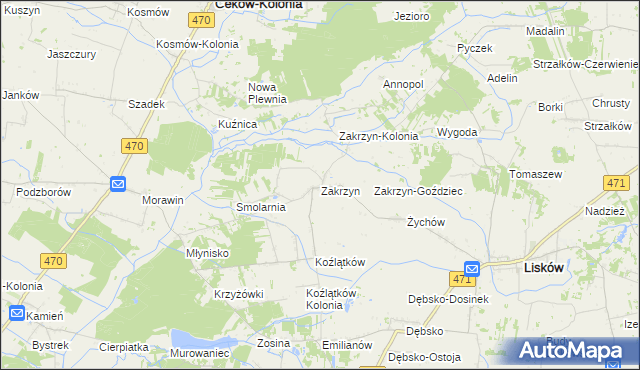 mapa Zakrzyn, Zakrzyn na mapie Targeo