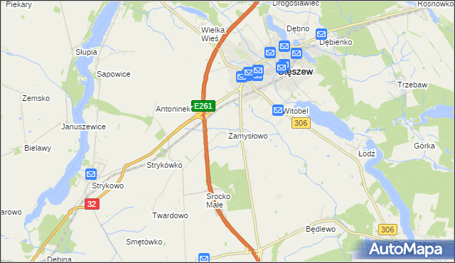 mapa Zamysłowo, Zamysłowo na mapie Targeo