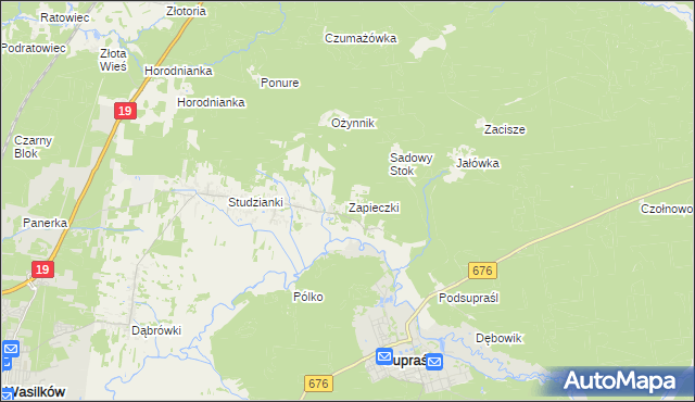 mapa Zapieczki, Zapieczki na mapie Targeo