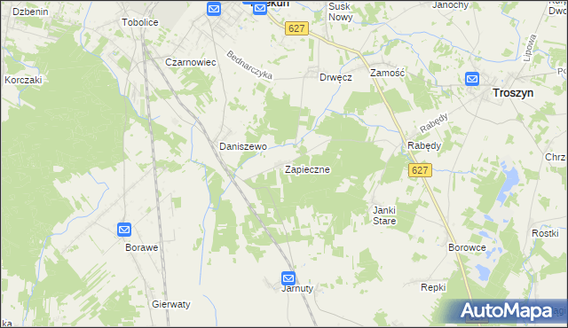 mapa Zapieczne, Zapieczne na mapie Targeo