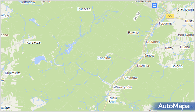 mapa Zapniów, Zapniów na mapie Targeo