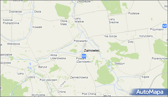 mapa Żarnowiec powiat zawierciański, Żarnowiec powiat zawierciański na mapie Targeo