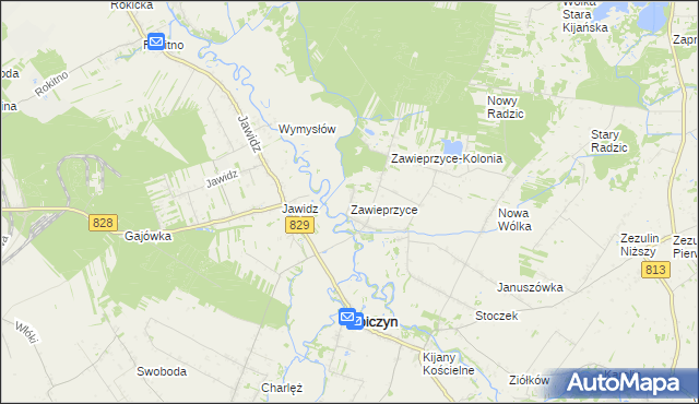 mapa Zawieprzyce, Zawieprzyce na mapie Targeo