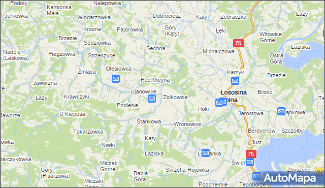 mapa Żbikowice, Żbikowice na mapie Targeo