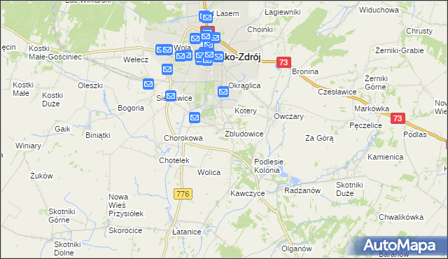 mapa Zbludowice, Zbludowice na mapie Targeo