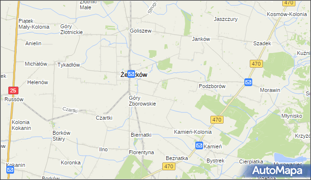 mapa Zborów gmina Żelazków, Zborów gmina Żelazków na mapie Targeo