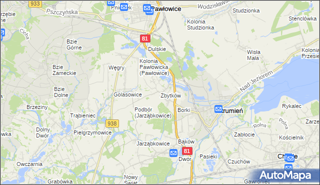 mapa Zbytków, Zbytków na mapie Targeo