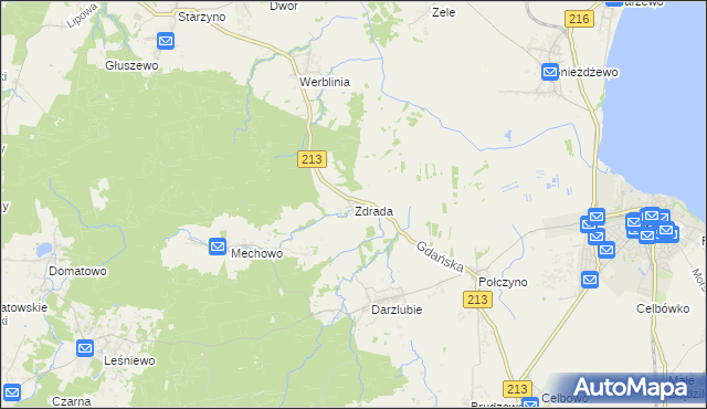 mapa Zdrada, Zdrada na mapie Targeo