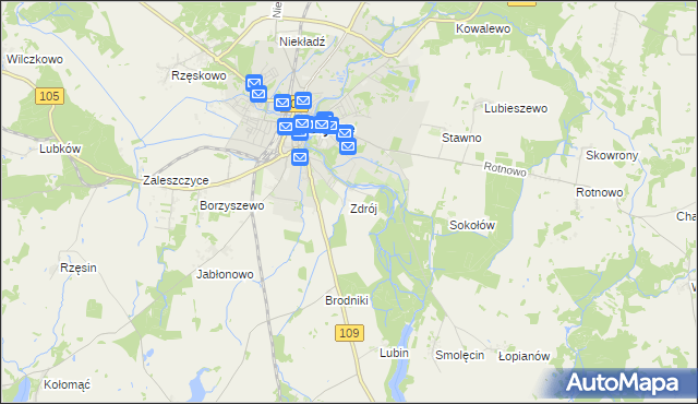 mapa Zdrój gmina Gryfice, Zdrój gmina Gryfice na mapie Targeo