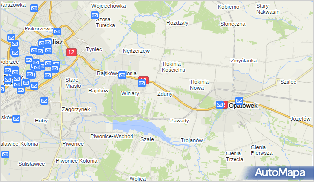 mapa Zduny gmina Opatówek, Zduny gmina Opatówek na mapie Targeo