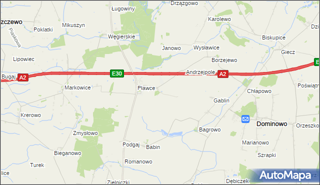 mapa Zdziechowice gmina Środa Wielkopolska, Zdziechowice gmina Środa Wielkopolska na mapie Targeo