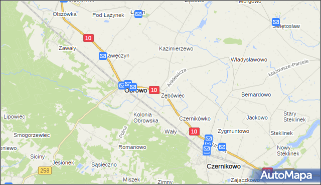 mapa Zębówiec, Zębówiec na mapie Targeo