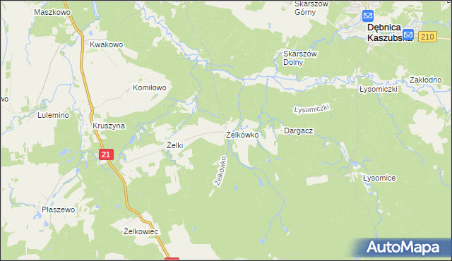mapa Żelkówko, Żelkówko na mapie Targeo