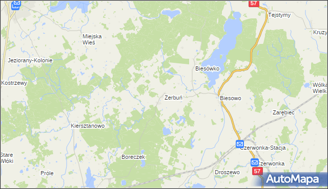 mapa Zerbuń, Zerbuń na mapie Targeo